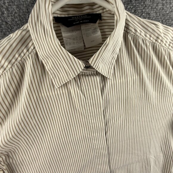 MAX MARA WEEKEND Striped Button Up Shirt Long Sleeve Italy Cotton Blend Women - Picture 2 of 16